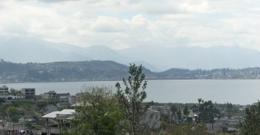 A shot of Lago San Pablo in Otavalo from the trail