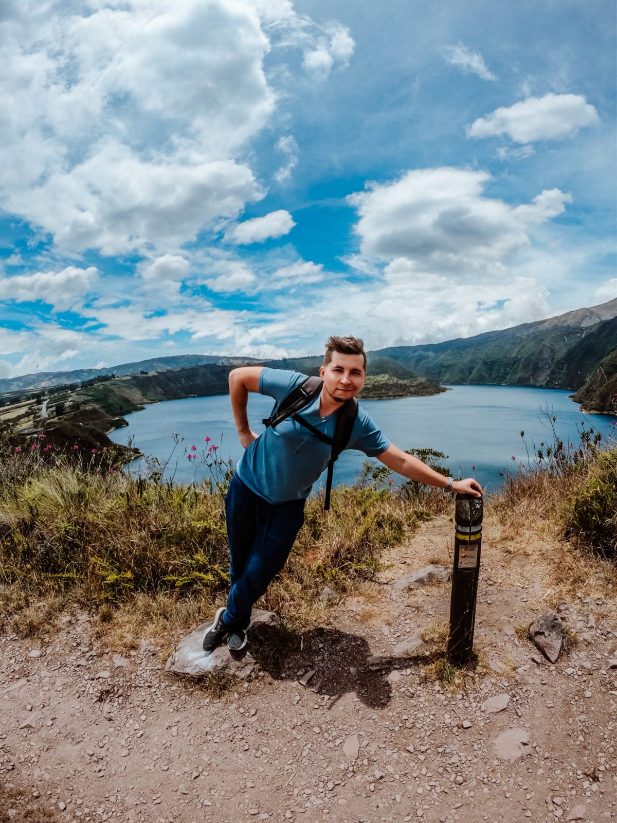 Photo on the top of Laguna de Cuicocha, Ecuador
