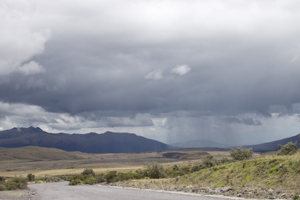 Bad road conditions at Cotopaxi National Park, Ecuador