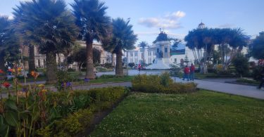 Visiting Latacunga square in Ecuador